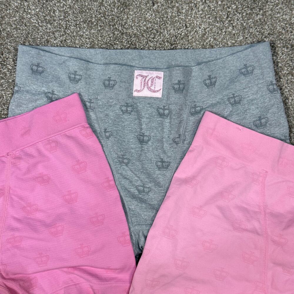 NEW Juicy Couture Boyshort Panties 3 Pack Crown Pattern Glitter JC Logo - Large